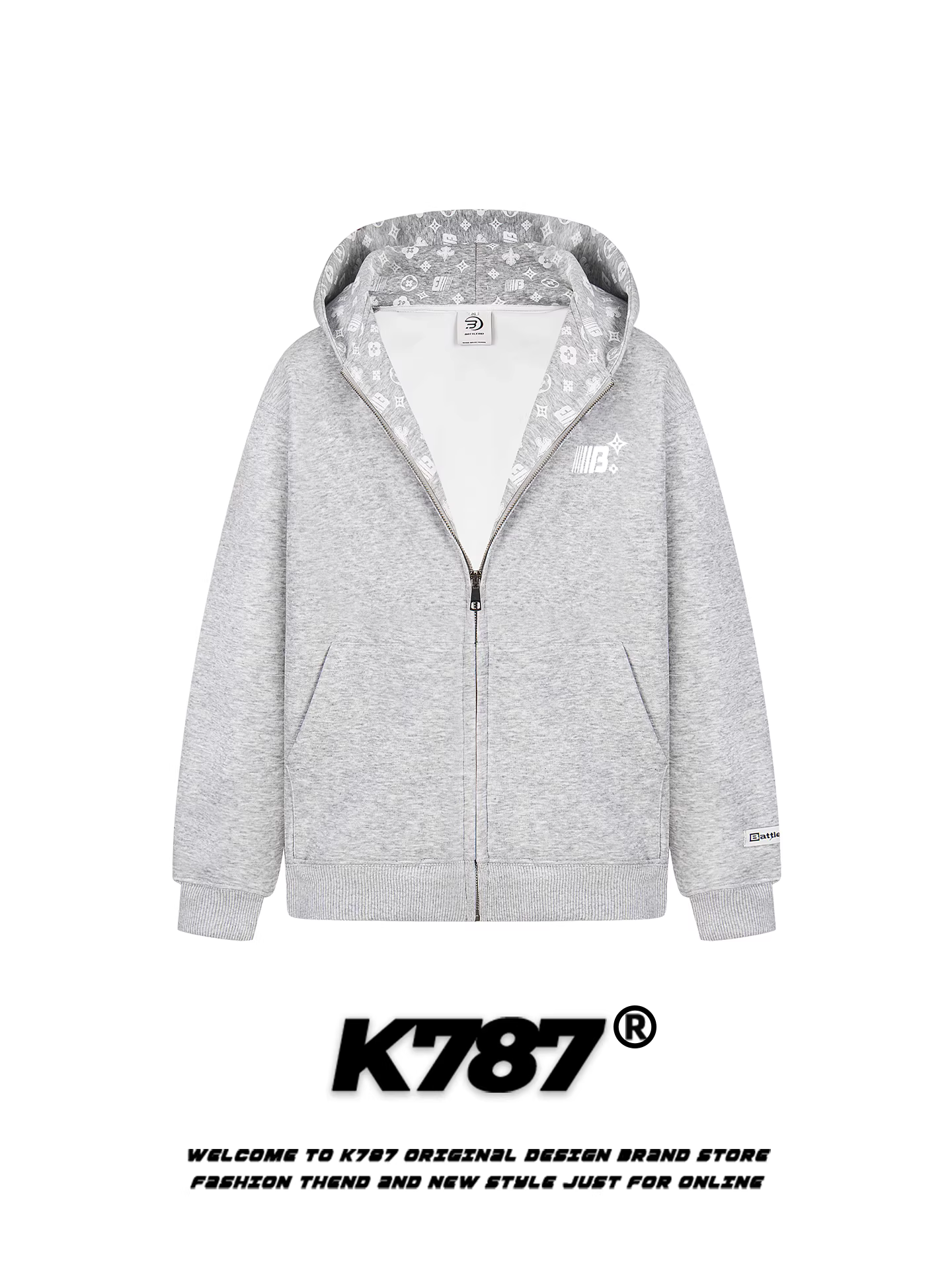 Áo khoác cardigan có mũ in chữ cổ điển Mỹ K787 dành cho nam và nữ, áo khoác hoodie cặp đôi thời trang, rộng rãi, thoải mái, phong cách thương hiệu.