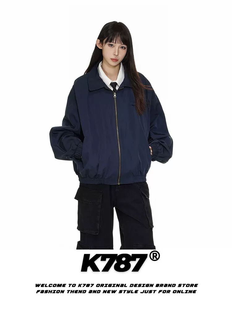 Áo khoác công sở màu trơn phong cách retro Mỹ K787 unisex cleanfit2025 áo khoác cặp đôi thường ngày mùa xuân