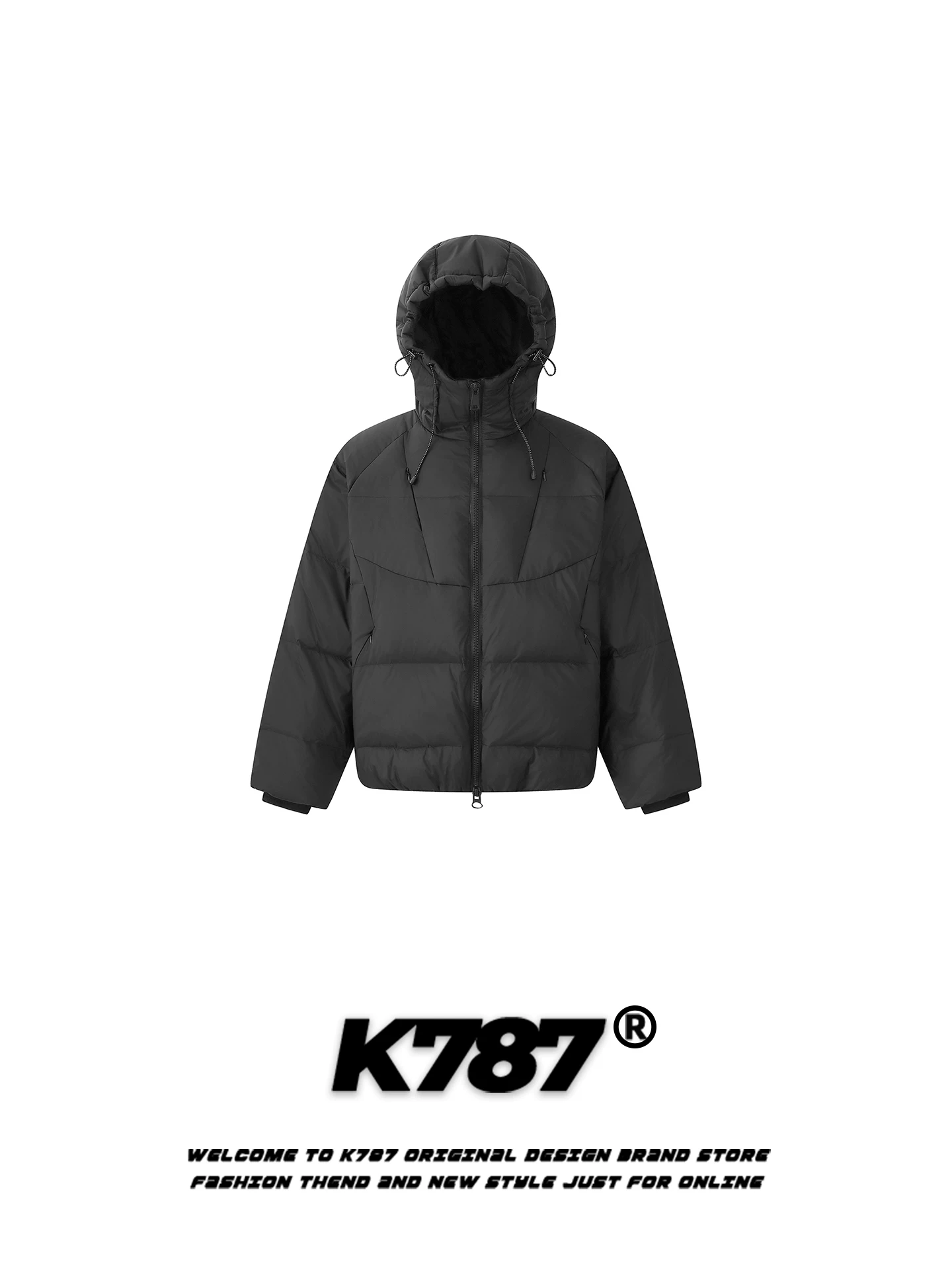 Áo khoác có mũ trùm đầu bằng lông vũ trắng K787 kiểu Mỹ cổ điển thập niên 90 dành cho nam và nữ, áo khoác phao đơn giản, ấm áp, nhẹ, chống lạnh dành cho cặp đôi.