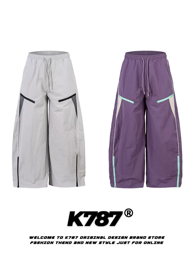 K787 Quần đi bộ đường dài ngoài trời kiểu cổ điển của Mỹ dành cho nam và nữ, quần ống đứng kiểu dáng thể thao khiêu vũ đường phố nhanh khô