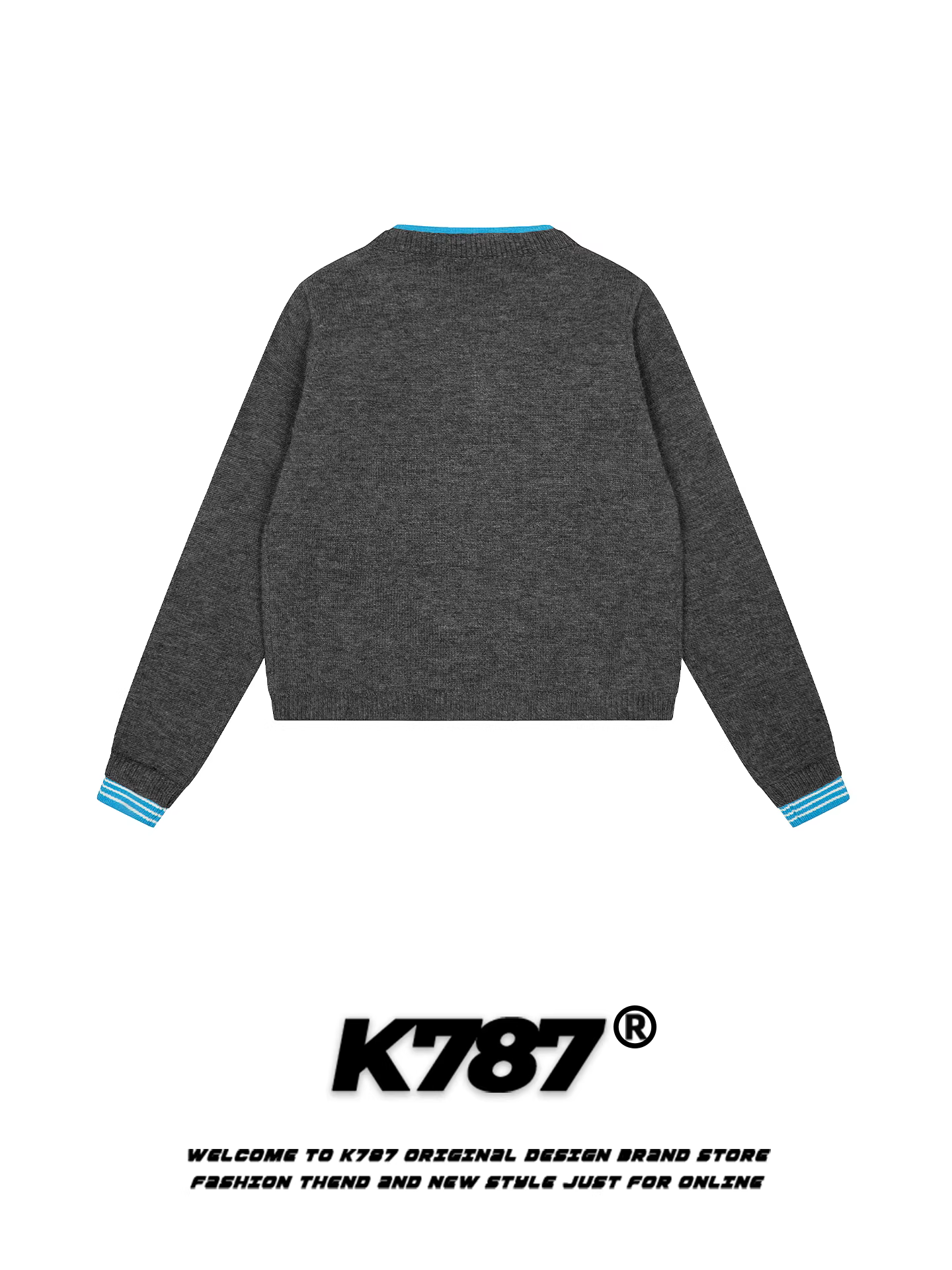 Áo len giả hai mảnh kiểu Mỹ cổ điển K787 dành cho nữ, kiểu dáng lười biếng, màu đỏ, chất liệu len đan.