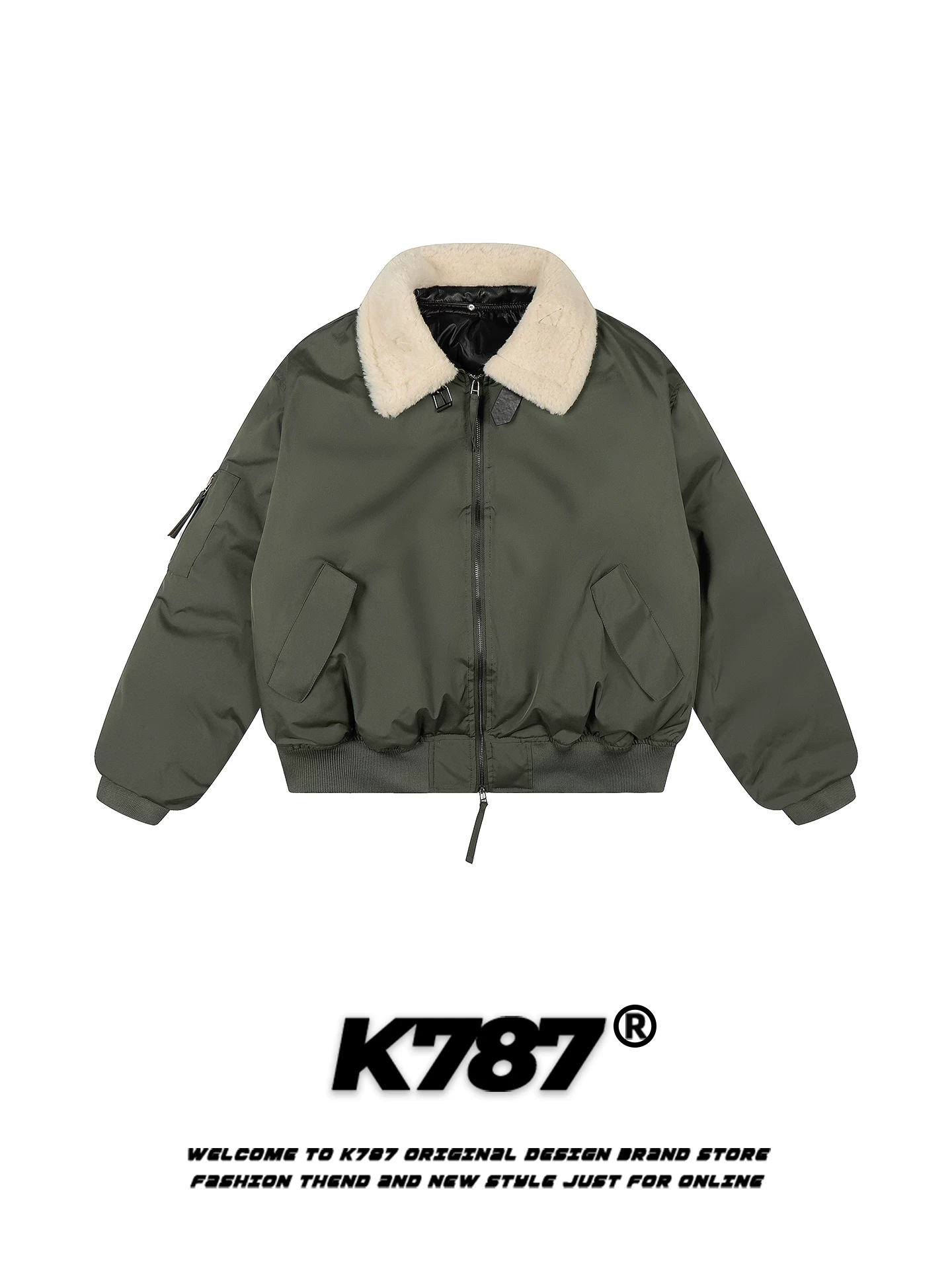 Áo khoác cotton cổ điển kiểu Mỹ K787 dành cho nam và nữ, áo khoác cotton dày dặn ấm áp kiểu dáng thời trang dành cho cặp đôi.