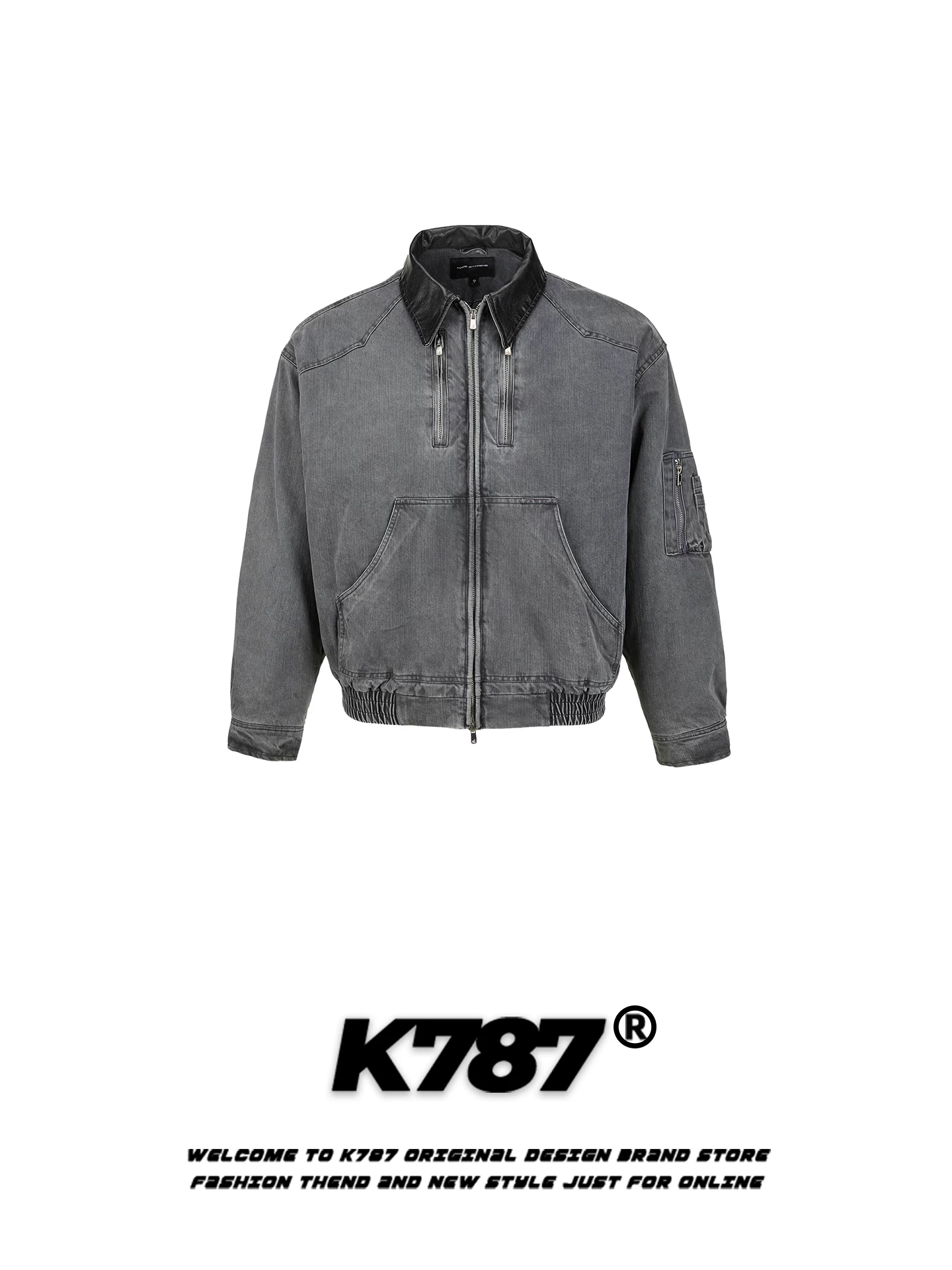 Áo khoác cotton kiểu Mỹ cổ điển K787 chất liệu tre cotton, thiết kế cổ điển, dành cho nam và nữ, dáng rộng, ấm áp và dày dặn, kiểu áo khoác đôi phong cách nông trại.