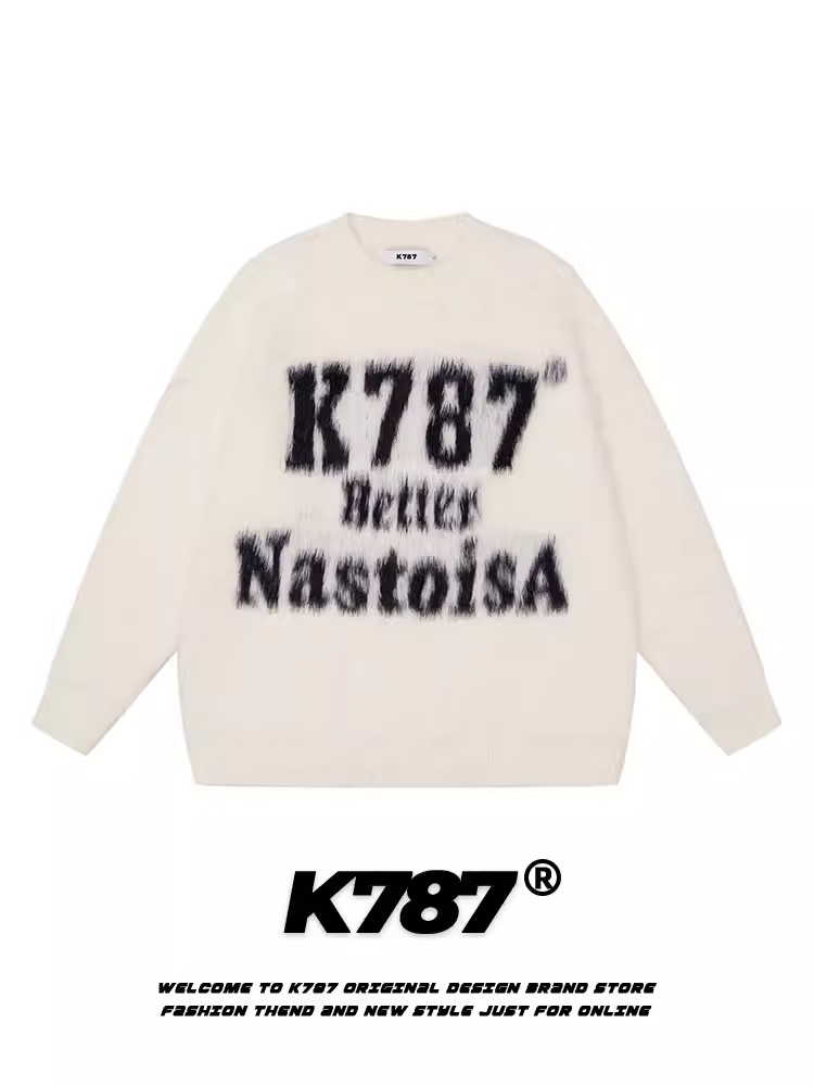 Áo len dệt kim kiểu dáng cổ điển Mỹ K787 dành cho nam và nữ, chất liệu giả mohair, mềm mại, dày dặn, ấm áp, áo len đôi.