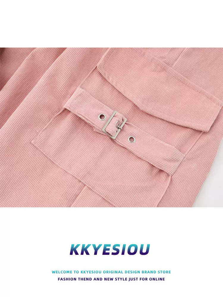 KKyesiou quần yếm có dây buộc phong cách preppy unisex màu hồng dễ thương dopamine mùa hè