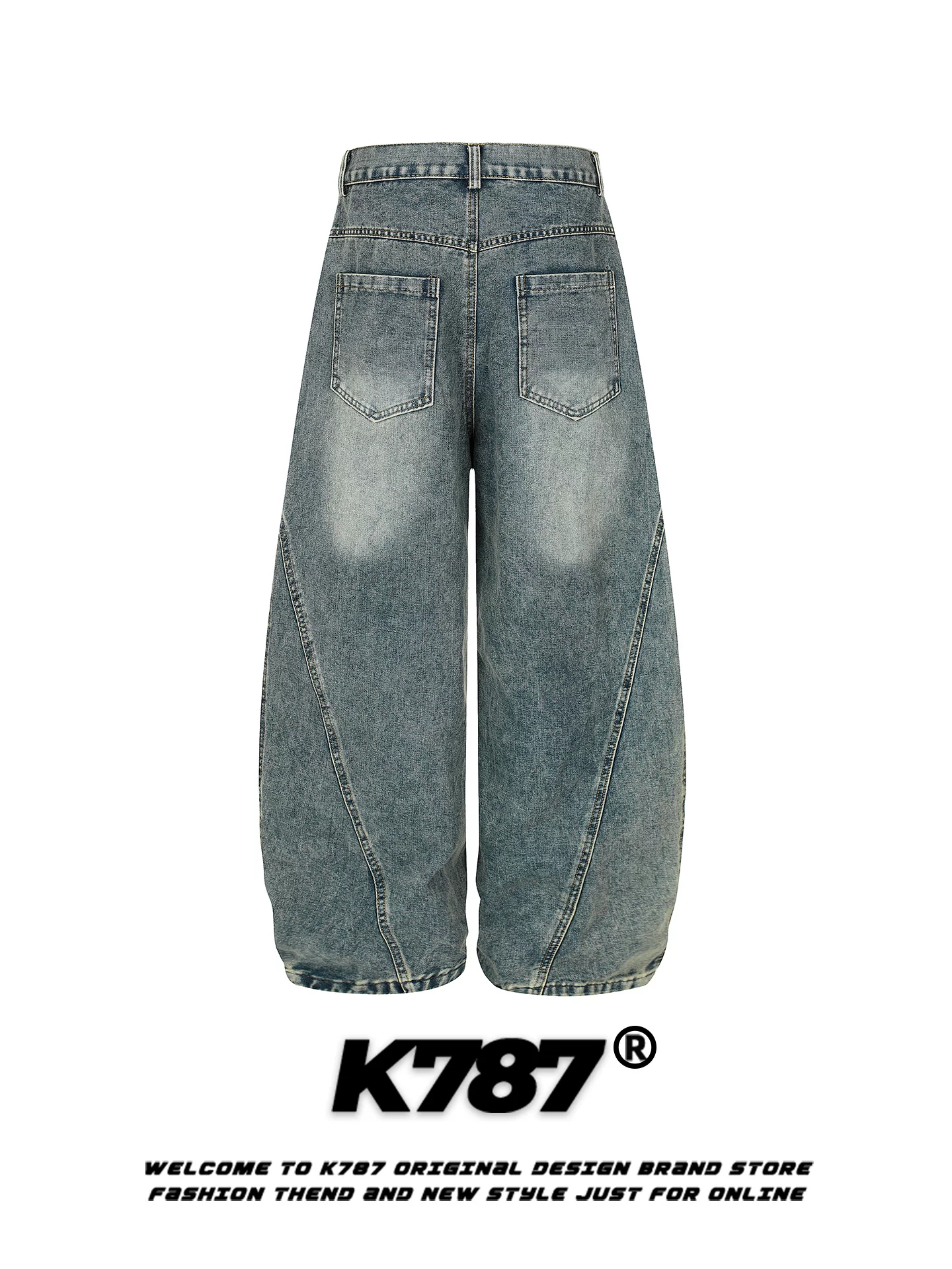 Quần jeans unisex kiểu dáng rộng, đa năng, phong cách retro Mỹ, họa tiết da báo ghép mảnh, thiết kế phá cách, kiểu dáng quần ống rộng, thích hợp đi làm.