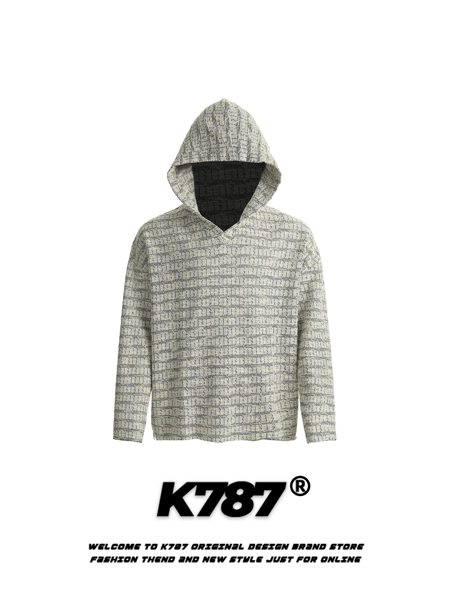 Áo hoodie kiểu đường phố Mỹ K787, viền rách, dành cho nam và nữ, kiểu dáng rộng rãi, thoải mái, phong cách thời trang, áo khoác cặp đôi hợp xu hướng mùa thu.
