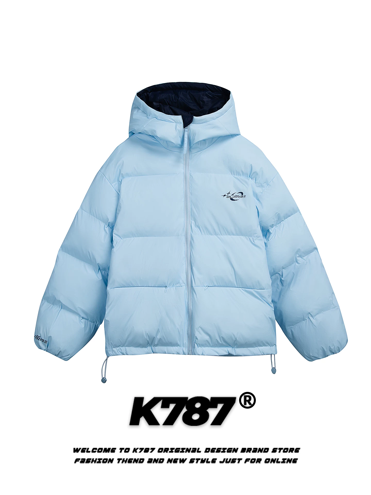 Áo khoác cotton có mũ trùm đầu màu trơn đơn giản kiểu Mỹ K787 dành cho nam và nữ, áo khoác phao dày dặn ấm áp dành cho cặp đôi mùa đông.