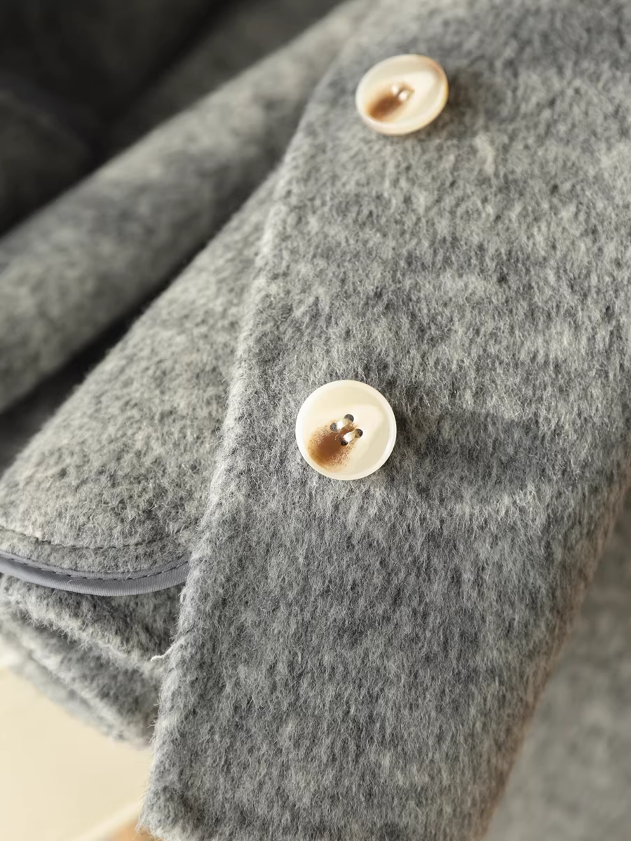 Giảm giá! Áo cổ miễn phí! Áo khoác len hai lớp làm thủ công 100% len siêu mịn của Úc với cổ áo búp bê dành cho nữ.