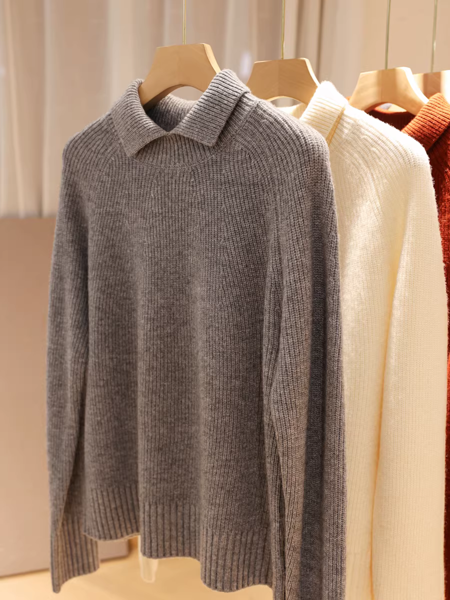 Áo len dáng ôm tay raglan bằng len dày dặn, chất liệu sợi đôi mật độ cao 380g, kiểu dáng nhỏ nhắn, ấm áp, dành cho nữ mùa thu đông.