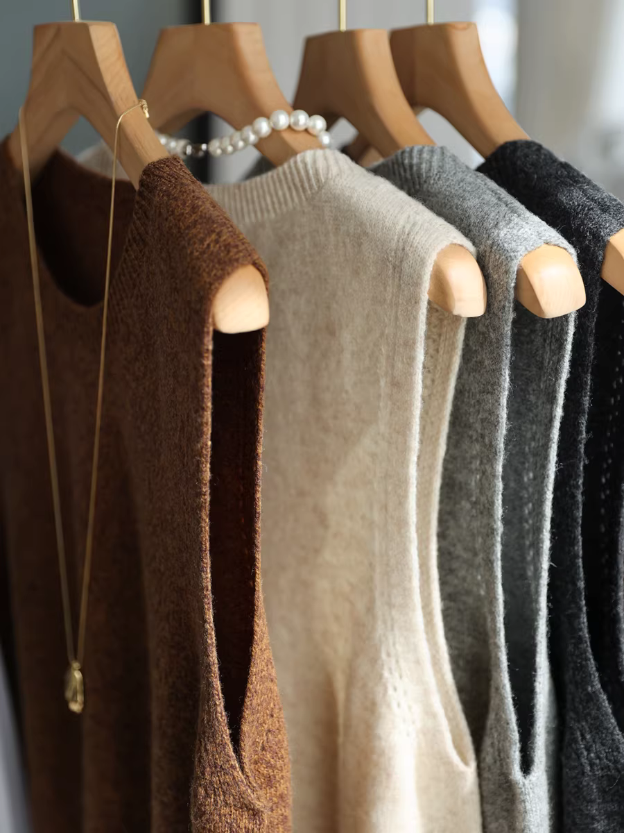 Ưu đãi đặc biệt đầu thu~ Áo len dệt kim cổ chữ V 100% len merino dành cho nữ, dáng rộng, tôn dáng, hoàn hảo để phối lớp