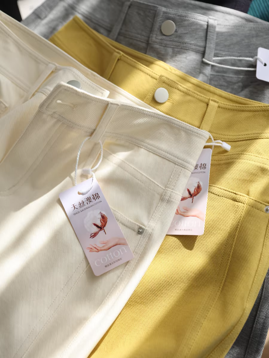 Quần jeans cotton Úc + Tencel mềm mại, co giãn cao, cạp cao, dáng ôm, ống đứng, ống rộng dành cho nữ