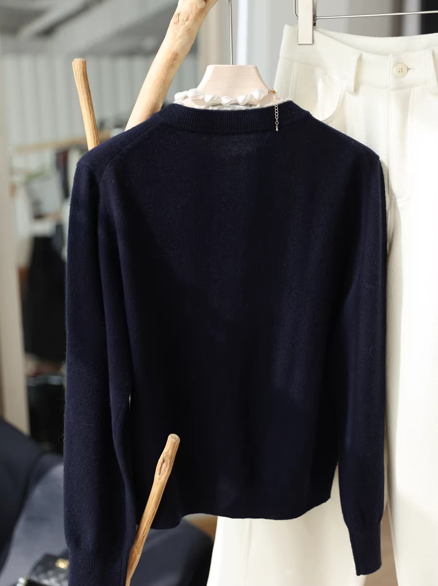 Phong cách của Lưu Văn! Áo len móc 3D thủ công 3K+ 100% len dệt kim dày dặn dành cho nữ mùa thu đông