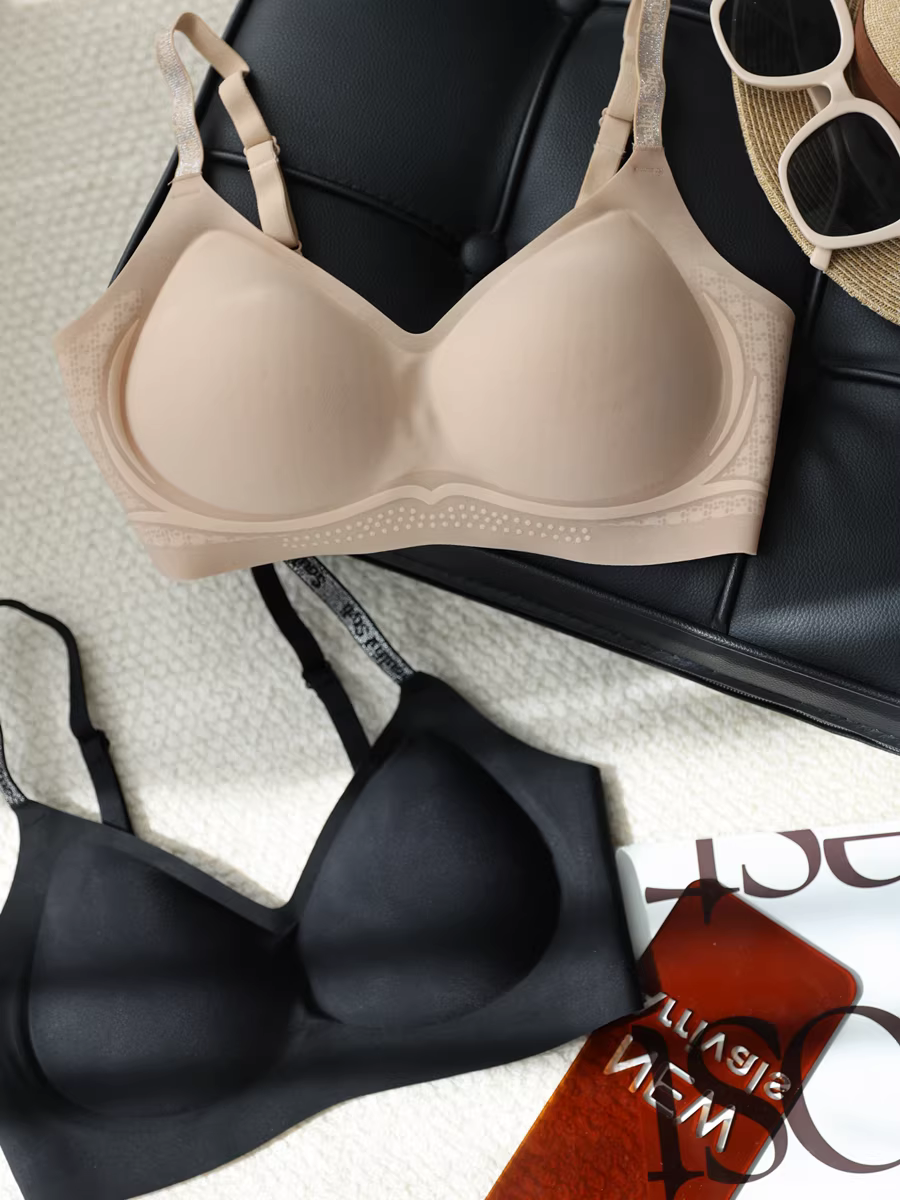 Gói 2 sản phẩm cực kỳ giá trị! Áo ngực dạng kem nền dạng lỏng liền mạch vô hình dành cho nữ, kiểu dáng mỏng mùa hè với dây đeo mỏng, lưng đẹp, áo ngực nâng ngực nhỏ.