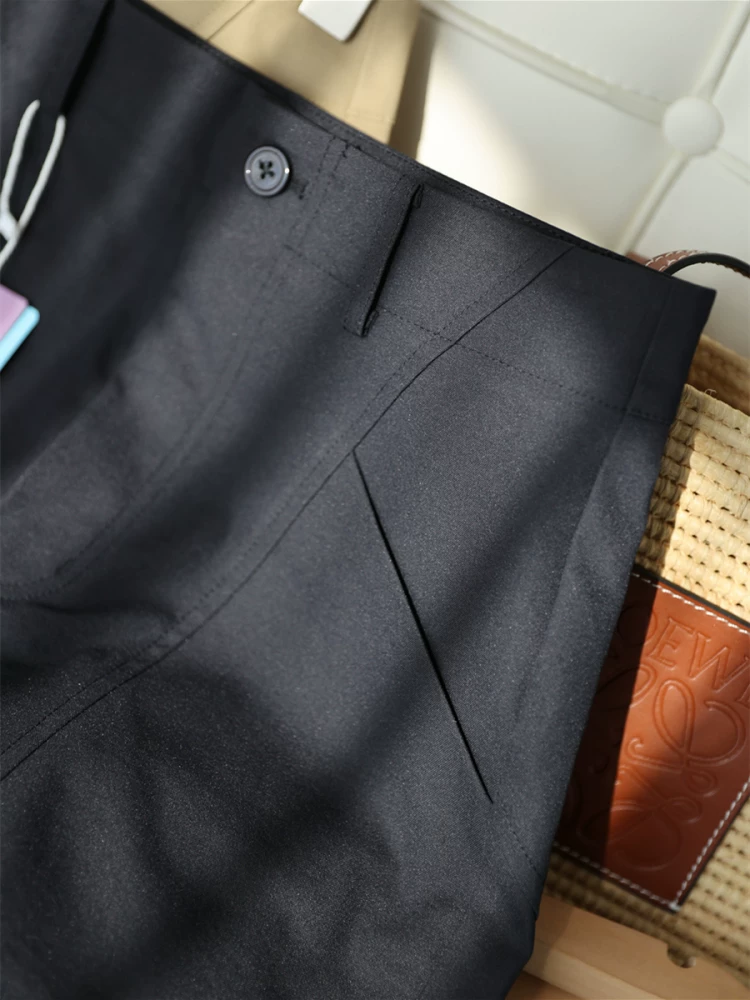 Quần short Sorona mát mẻ! Không cần là ủi, chống nhăn, thiết kế phân đoạn ba chiều, quần suông dáng chữ A cạp cao tôn dáng, dành cho nữ mùa hè.