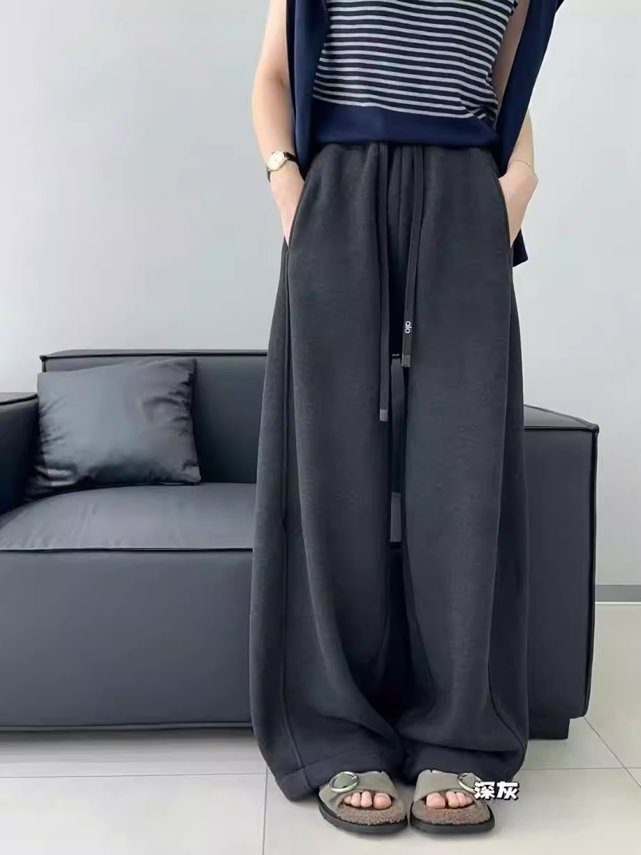 Quần thể thao lót lông cừu cho trẻ em, quần ống rộng dày dặn hợp thời trang cho bé gái, quần thể thao rộng rãi phong cách Hàn Quốc mùa đông cho trẻ lớn.