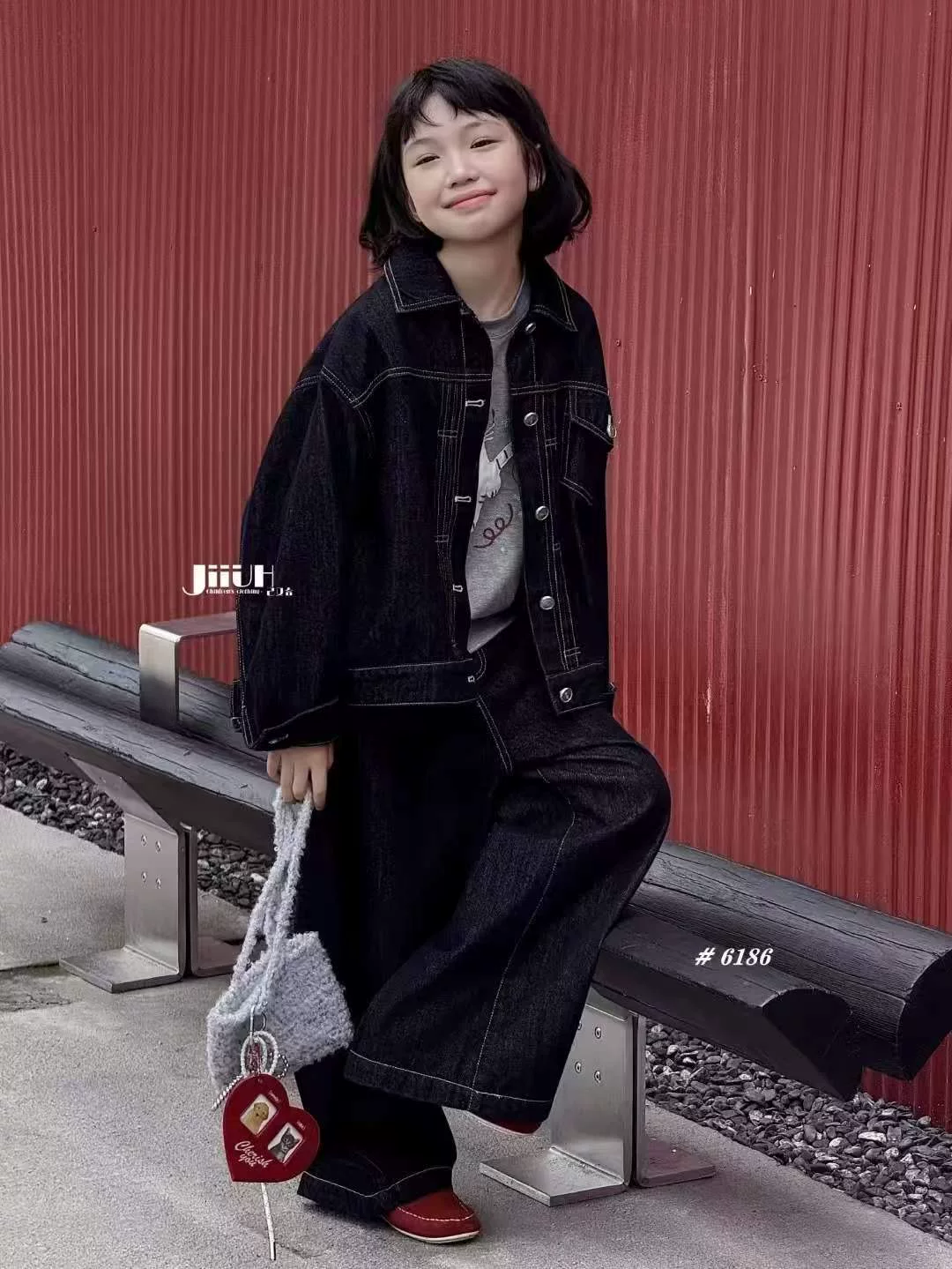 Áo khoác denim dành cho nữ áo dài tay mùa thu quần áo trẻ em áo khoác cổ điển dành cho bé trai phong cách dáng rộng giản dị đa năng hợp thời trang