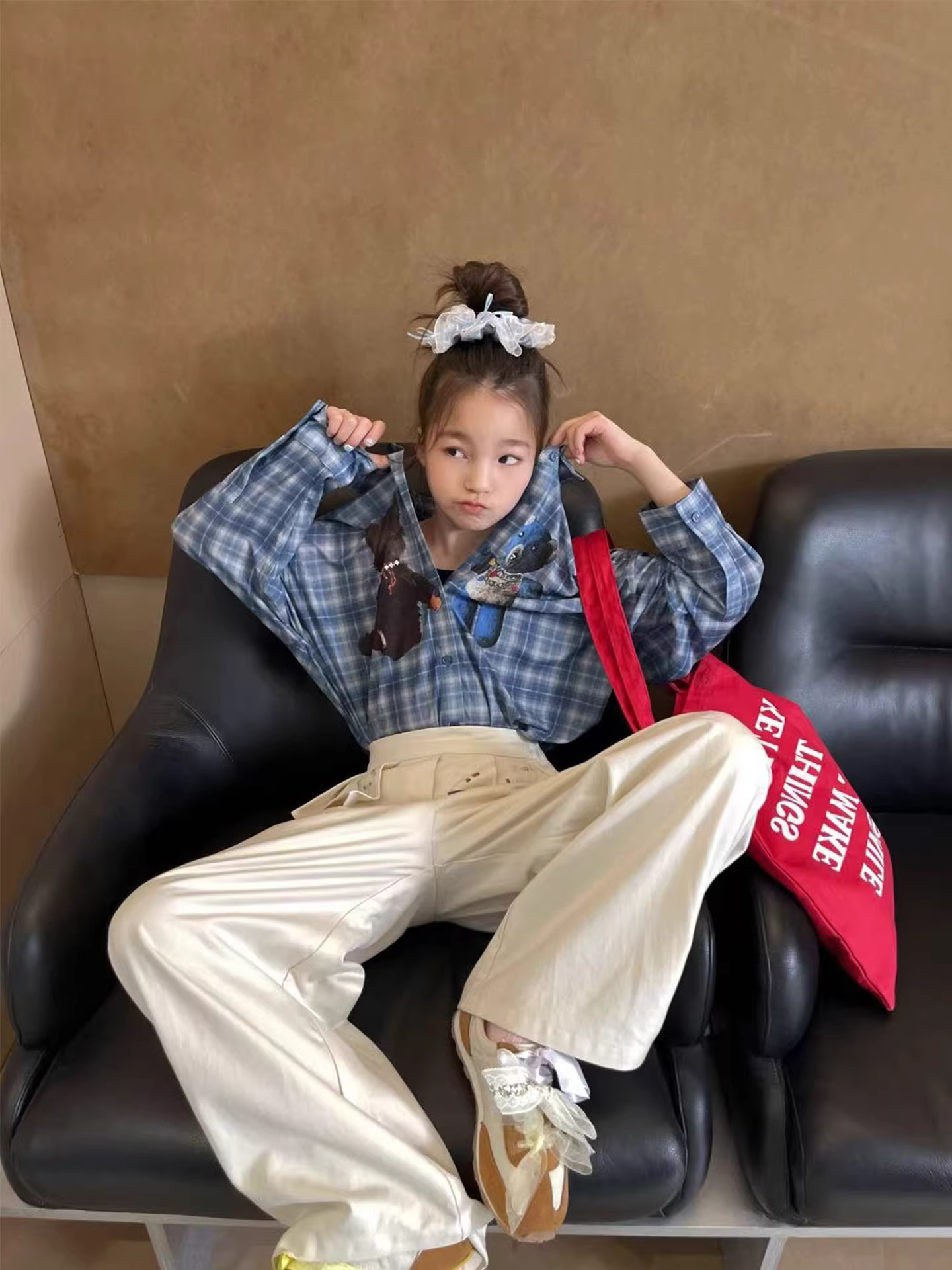 Quần bé gái thu đông 2025 kiểu retro, quần kaki trẻ em, quần jean dáng xuông, quần dài nhỏ nhắn