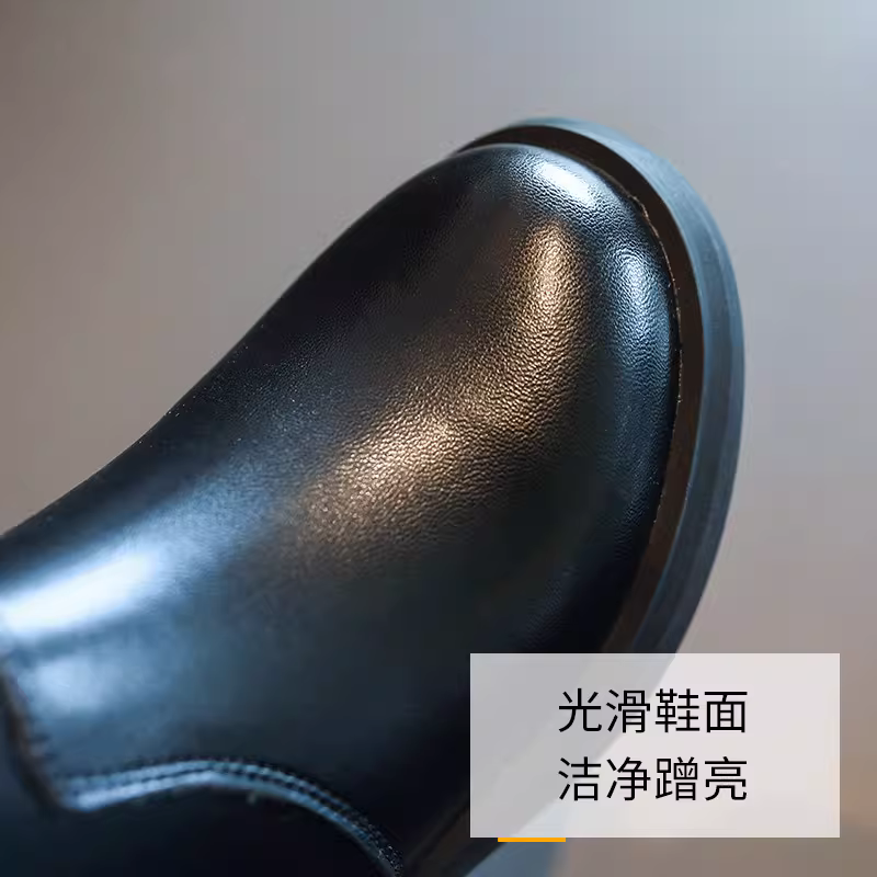 Giày bốt da thật cho bé gái mùa thu đông 2025, kiểu mới, bốt dài trẻ em, lót bông đôi, giữ ấm mùa đông, dày dặn, kiểu công chúa, cổ cao