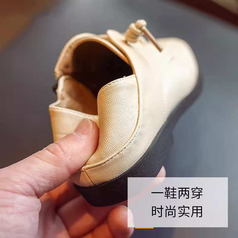 Giày da trẻ em, giày công chúa da thật cho bé gái, giày đơn thời trang xuân thu 2025 mới, giày đế mềm phong cách Anh cho bé trai