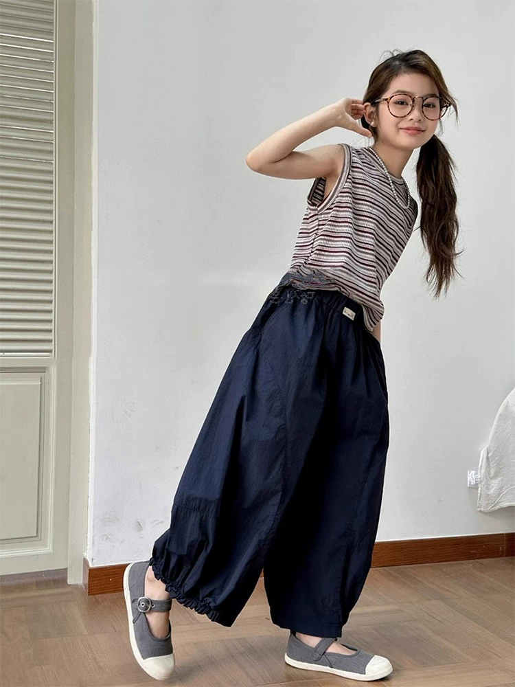 25 Quần mùa hè siêu mỏng dành cho bé gái Quần đèn lồng khô nhanh dành cho trẻ em Quần bóng bay rộng rãi chín điểm dành cho trẻ lớn hơn Quần bé trai