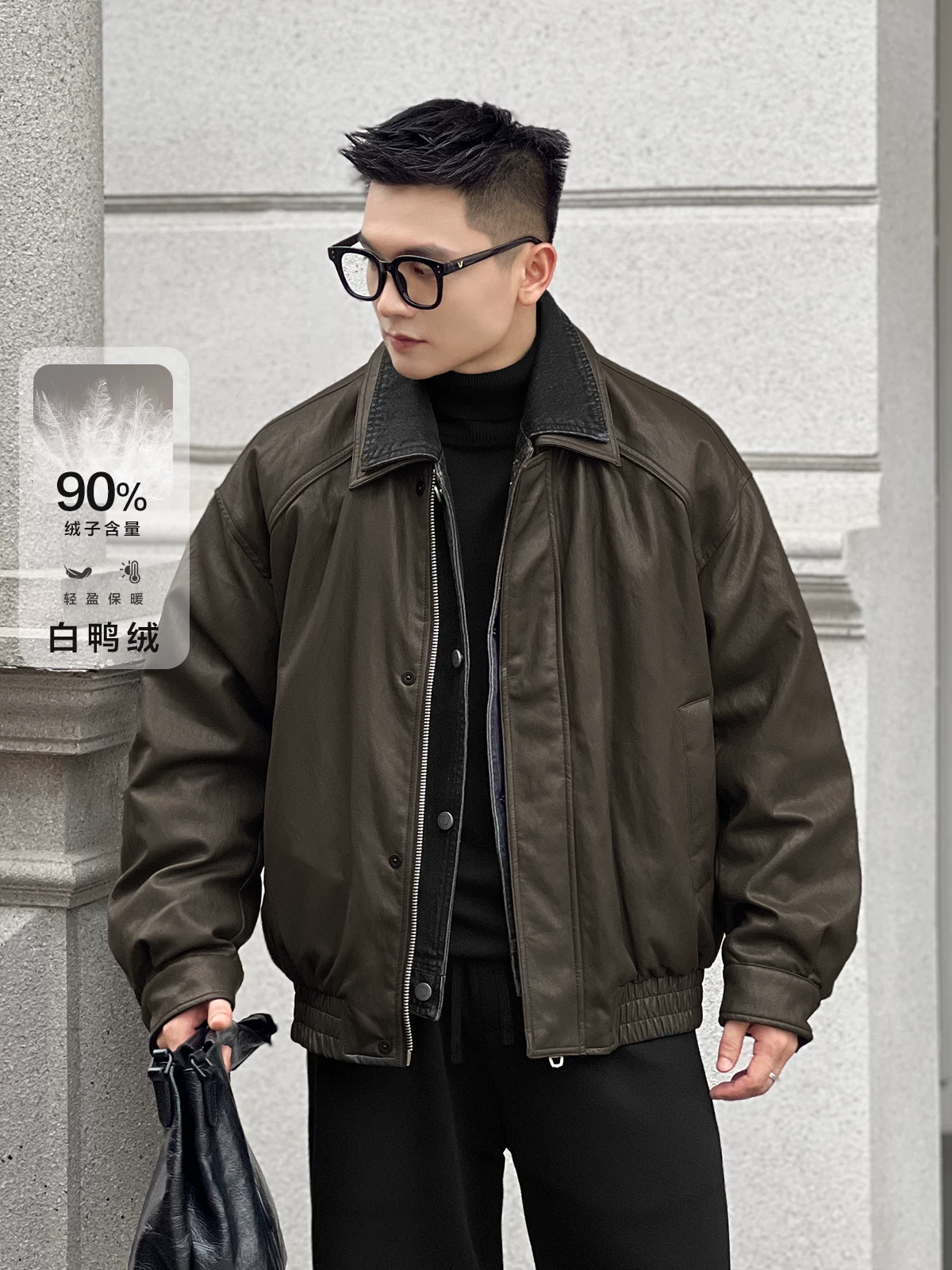 Số 22 mặc áo khoác lông vũ giả hai mảnh cao cấp, tiêu chuẩn quốc gia mới, màu trắng, chất liệu lông vịt, thiết kế ấm áp dành cho nam.