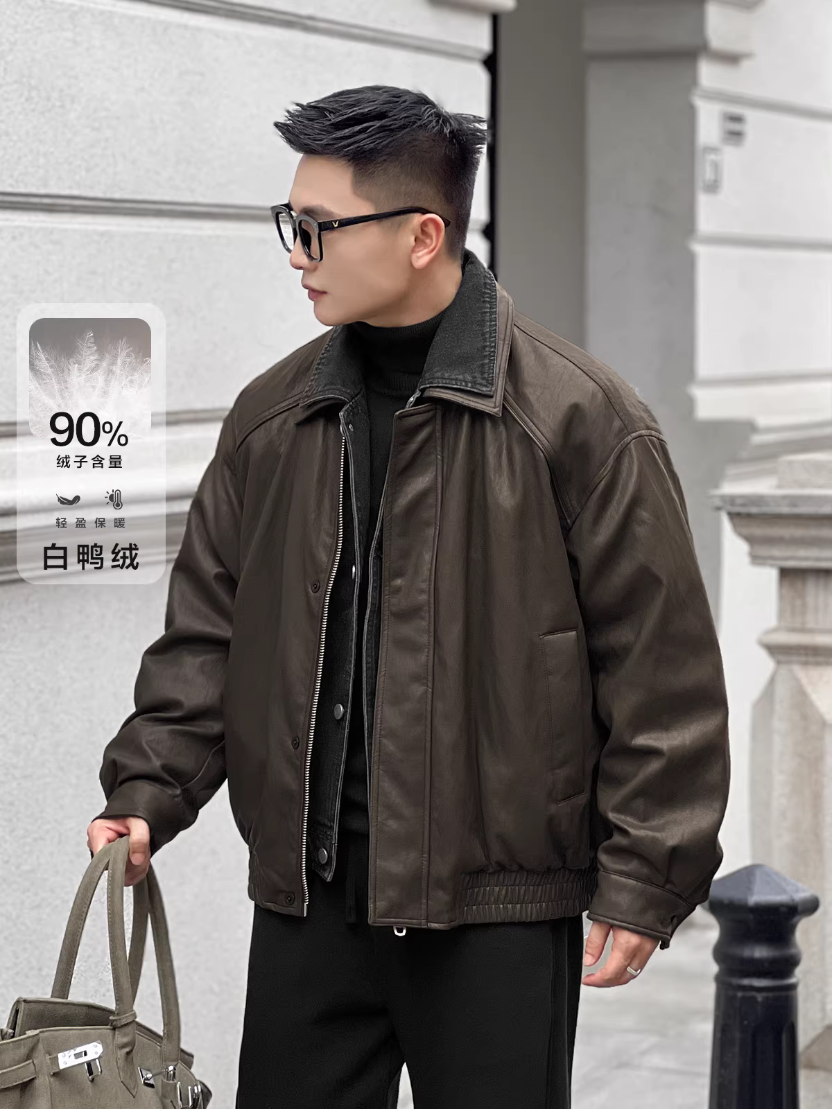 Số 22 mặc áo khoác lông vũ giả hai mảnh cao cấp, tiêu chuẩn quốc gia mới, màu trắng, chất liệu lông vịt, thiết kế ấm áp dành cho nam.