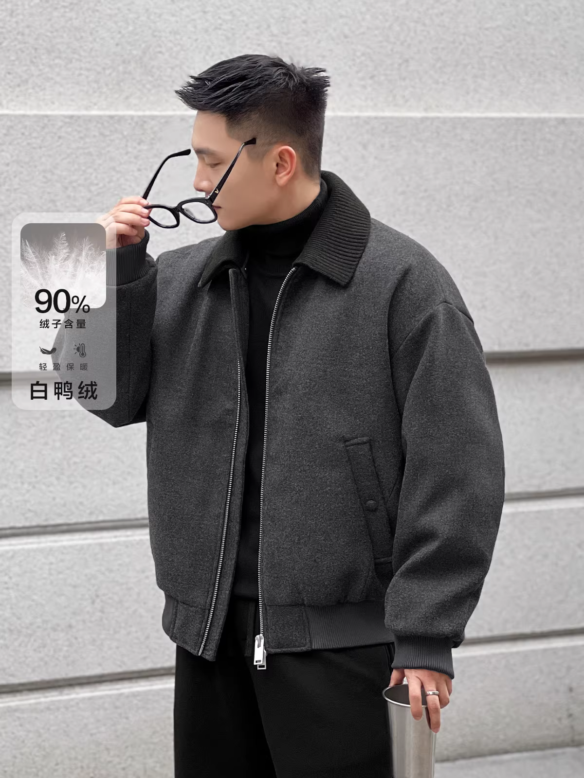 Trang phục số 22 mang phong cách tiền tài cổ điển của Ý, tiêu chuẩn quốc gia mới 90 lông vịt trắng, chất liệu len cao cấp, áo khoác lông vũ, áo khoác nam.