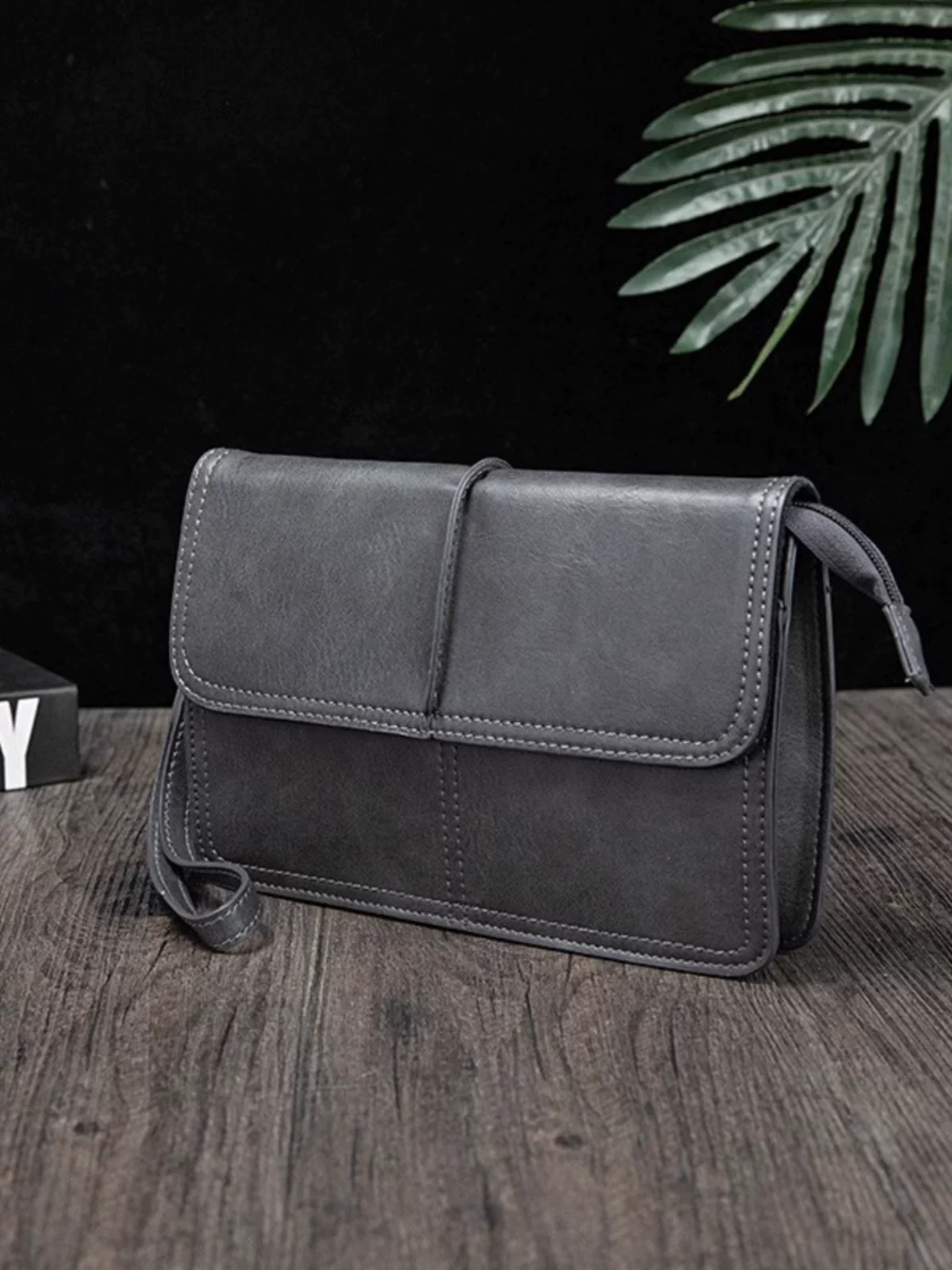 Túi clutch nam thời thượng 2025, túi clutch nhiều ngăn phong cách Trung Hoa, túi da thuộc kiểu Nhật Bản và Hàn Quốc cổ điển, túi xách thời trang phong cách ins