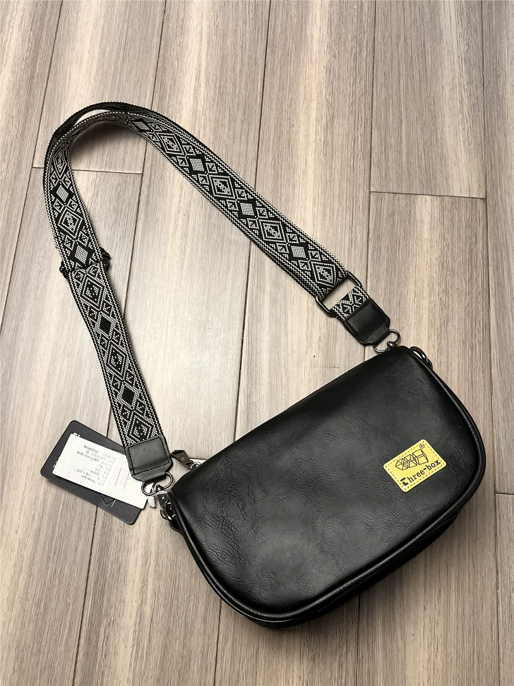 Ba hộp túi đeo chéo nam đơn giản kiểu Hàn Quốc mới, túi đeo vai kiểu bánh bao cổ điển, túi yên ngựa đi làm, túi xách nam.