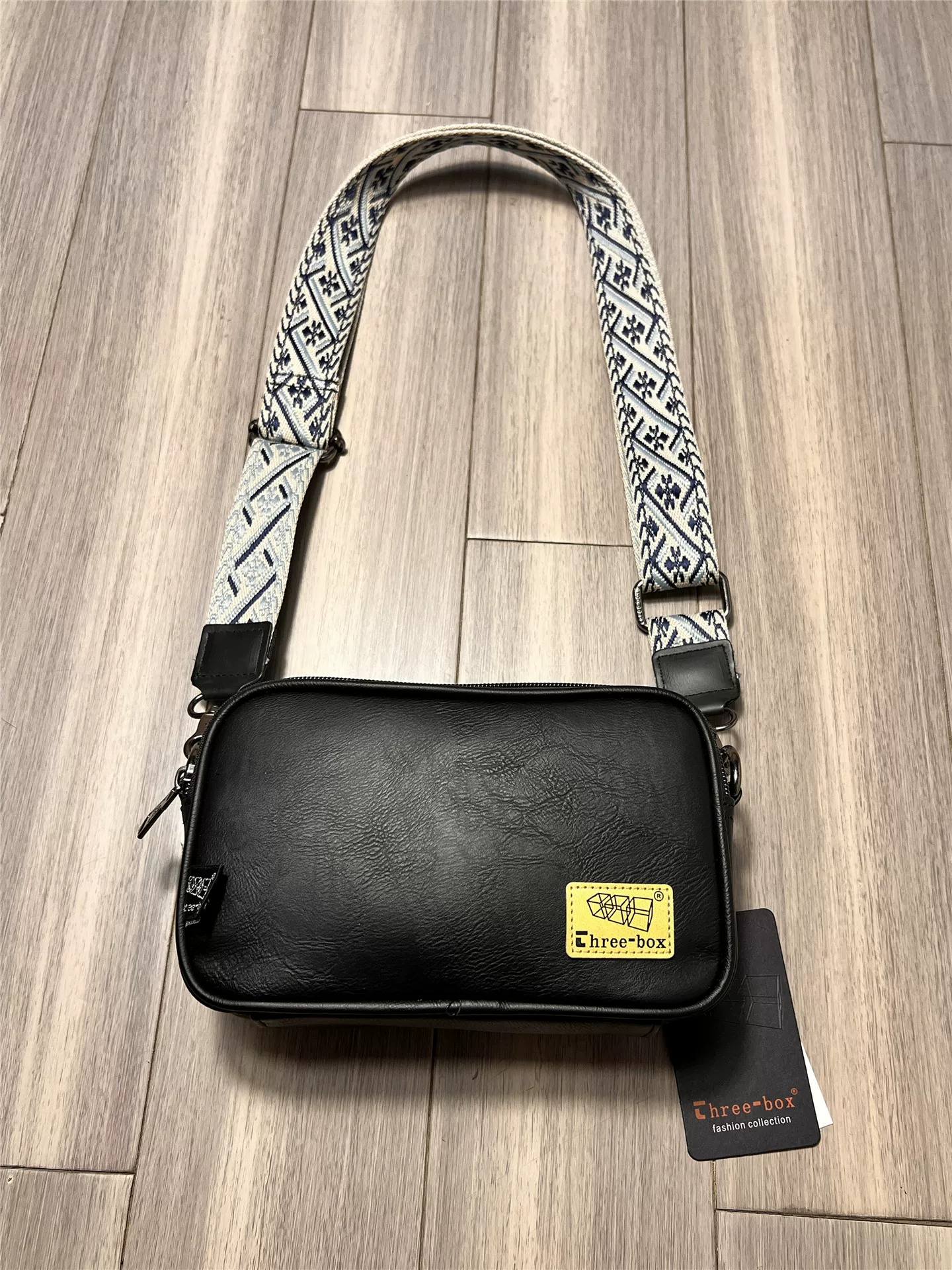 Túi đeo vai nam thời trang ba ngăn phong cách Nhật Bản, túi đeo chéo đa năng, chất liệu da thật, balo nhỏ gọn