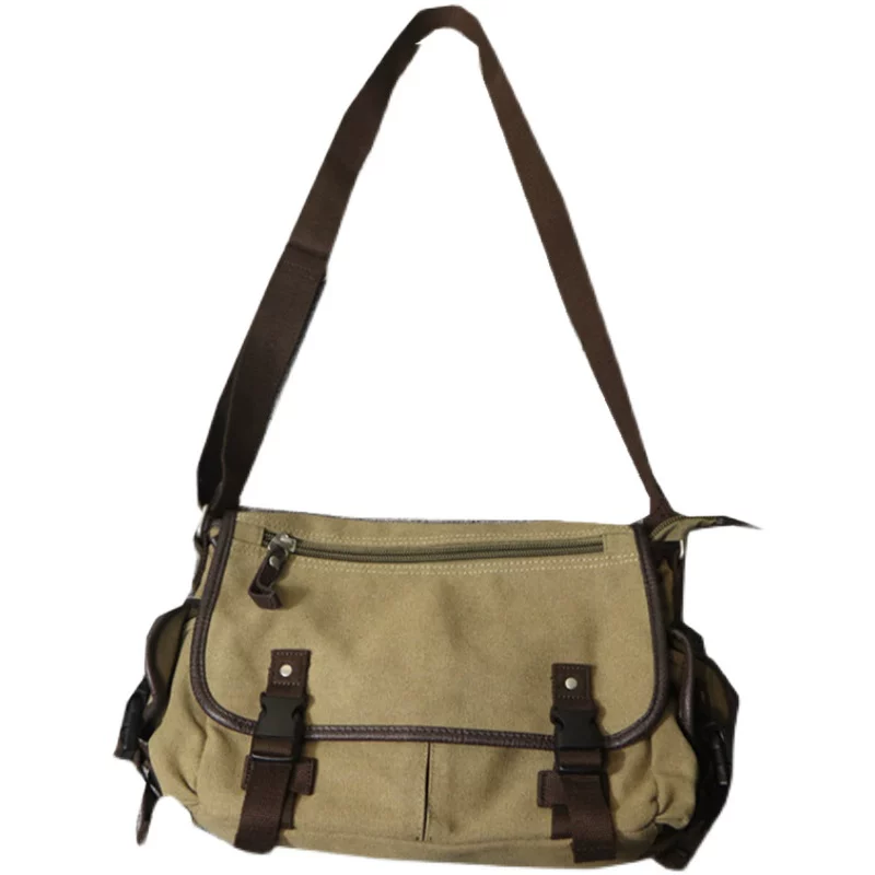 2021 mới hợp thời trang thương hiệu nam túi vải đeo vai thông thường túi đeo chéo học sinh trung học học thể thao túi xe máy