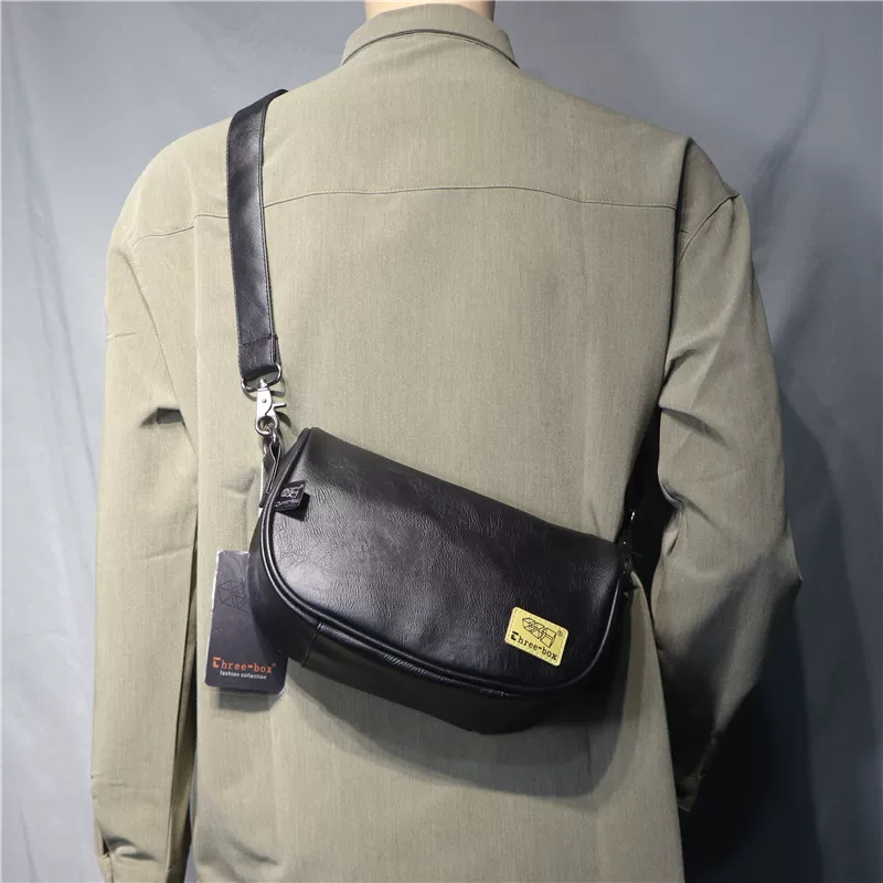 Túi đeo chéo nam Hàn Quốc ba ngăn kiểu Nhật Bản và Hàn Quốc, unisex, đeo vai, đeo chéo, túi nhỏ, túi đựng điện thoại