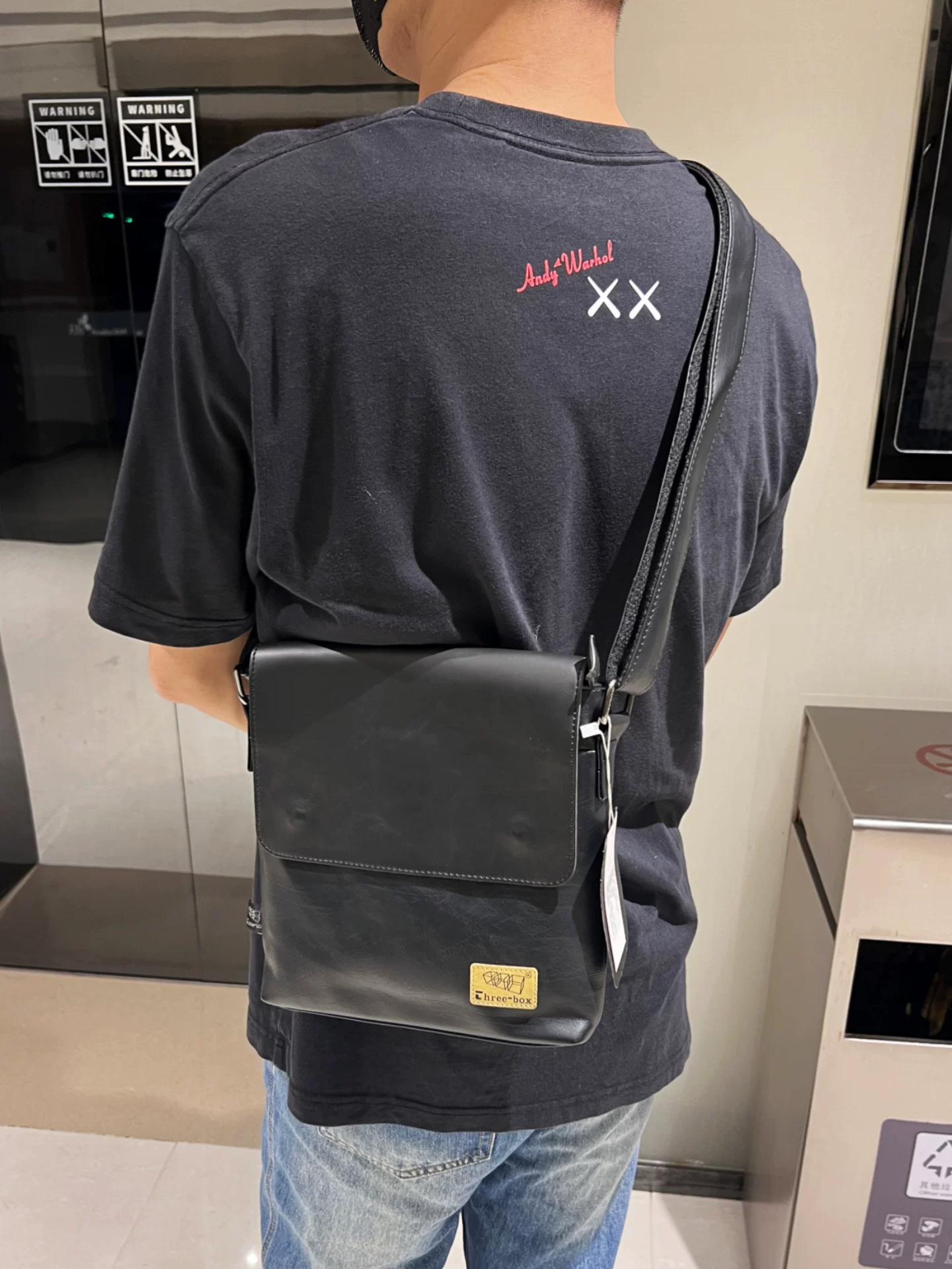 Túi đeo chéo ba ngăn phong cách Hàn Quốc chất liệu da thật dành cho nam, túi đeo vai dọc, ba lô xách tay phong cách Anh Quốc dành cho nam và nữ