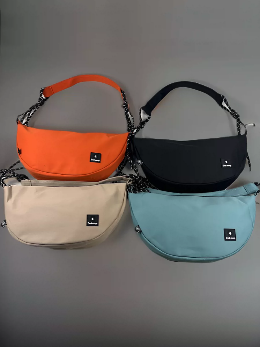 Túi đeo chéo nam 2024 mẫu mới thời thượng, túi bánh bao nhỏ, túi đeo vai bằng vải canvas cotton, túi tote nữ, túi đeo vai có dây ruy băng