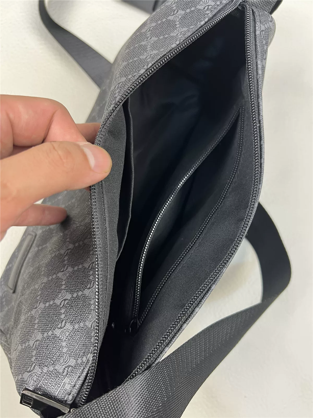 Túi đeo chéo nam thời trang 2024 kiểu dáng mới, họa tiết kim cương ngang, balo nhỏ gọn, phong cách thể thao, dành cho học sinh, túi đeo vai kẻ caro