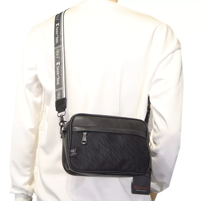 Túi đeo vai nam Threebox chính hãng phiên bản Hàn Quốc đổi màu sọc thời trang đeo chéo ba lô unisex túi thể thao ngoài trời