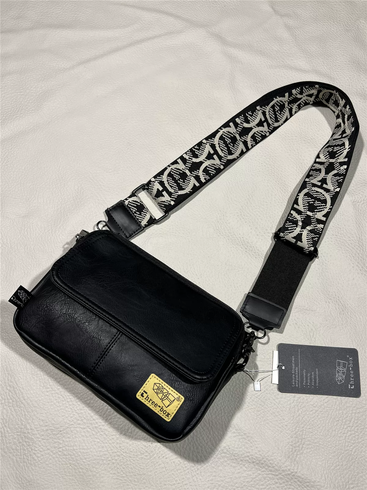 Túi đeo chéo ba ngăn thời trang giản dị kiểu Nhật dành cho giới trẻ nam nữ, túi đeo vai thể thao, balo đựng điện thoại di động phong cách ins