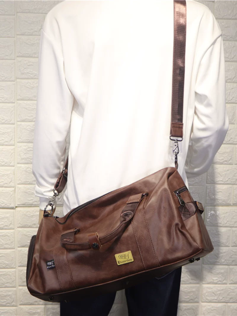 Túi xách nam ba ngăn kiểu Âu Mỹ, túi du lịch nam cỡ lớn, thời trang, túi đeo chéo nam kiểu xô