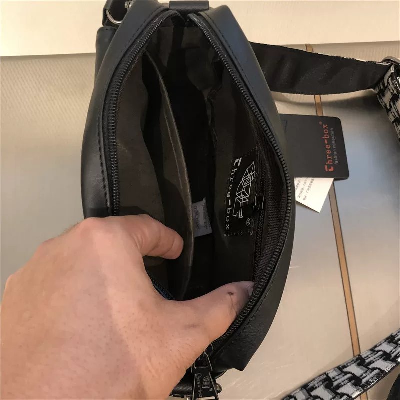 Túi đeo chéo nam phong cách Nhật Bản ba ngăn, kiểu dáng thời trang, túi đeo vai nam bằng da mềm, balo phong cách Anh quốc