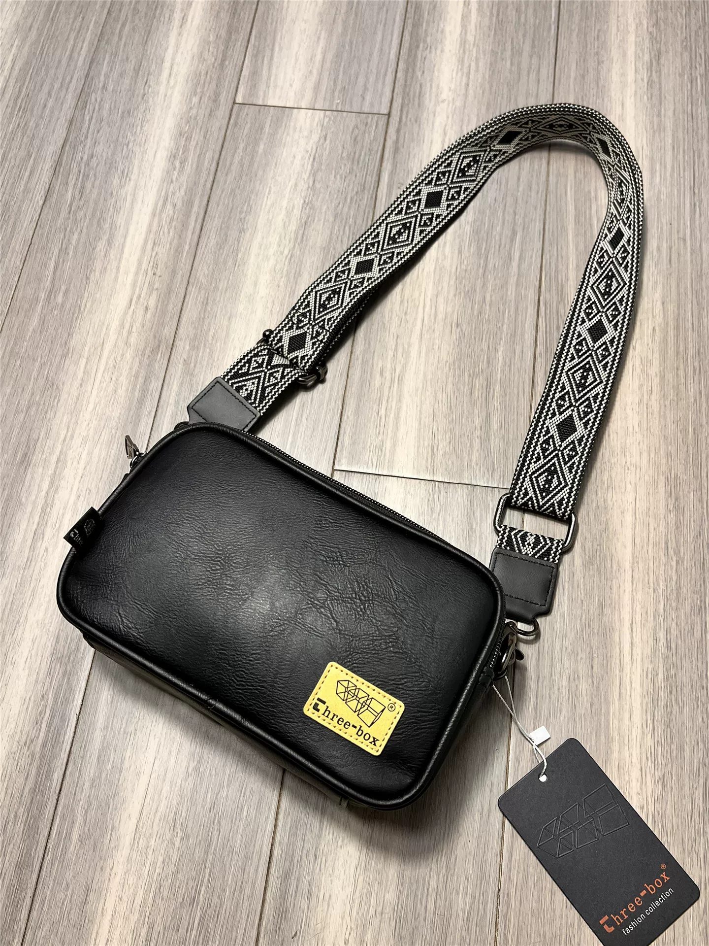 Túi đeo vai nam thời trang ba ngăn phong cách Nhật Bản, túi đeo chéo đa năng, chất liệu da thật, balo nhỏ gọn