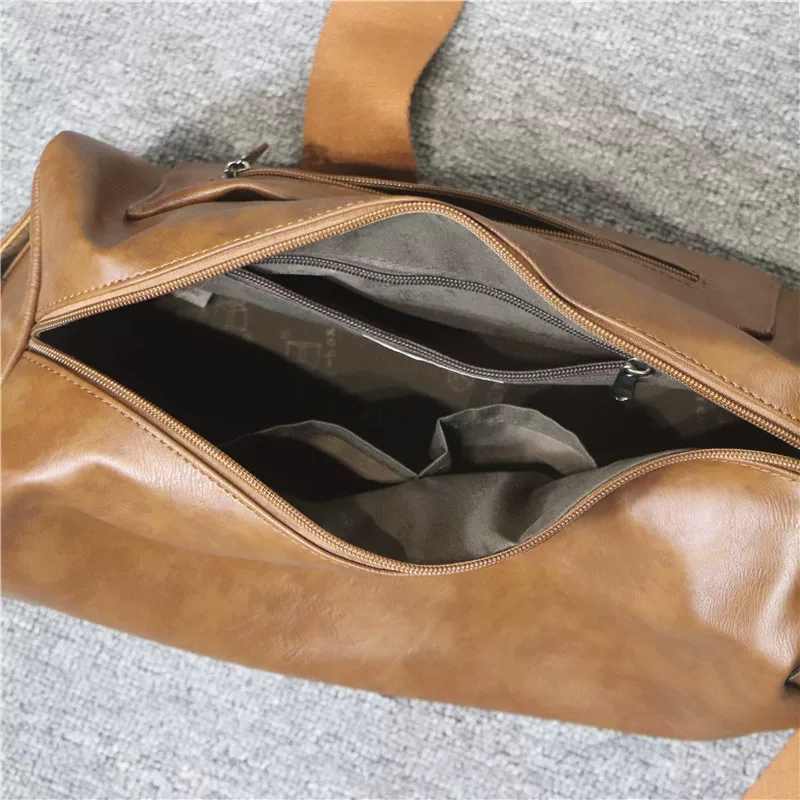 Túi đeo vai nam ba ngăn chính hãng, túi đeo chéo vuông PU trẻ trung, túi đeo chéo thể thao đi xe máy