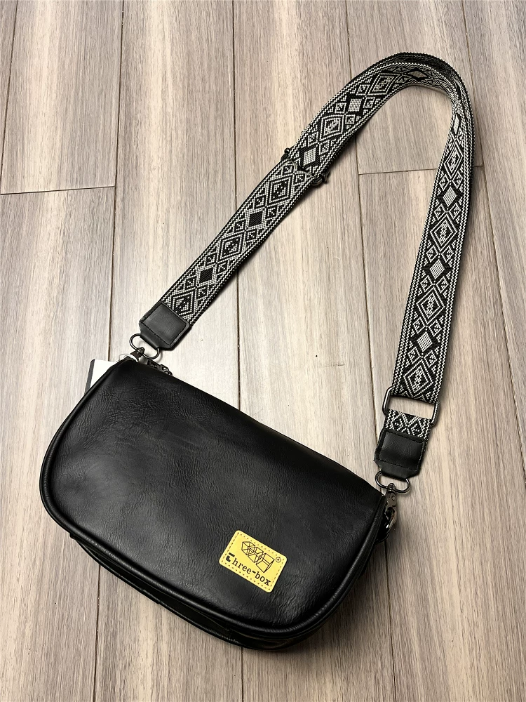 Ba hộp túi đeo chéo nam đơn giản kiểu Hàn Quốc mới, túi đeo vai kiểu bánh bao cổ điển, túi yên ngựa đi làm, túi xách nam.