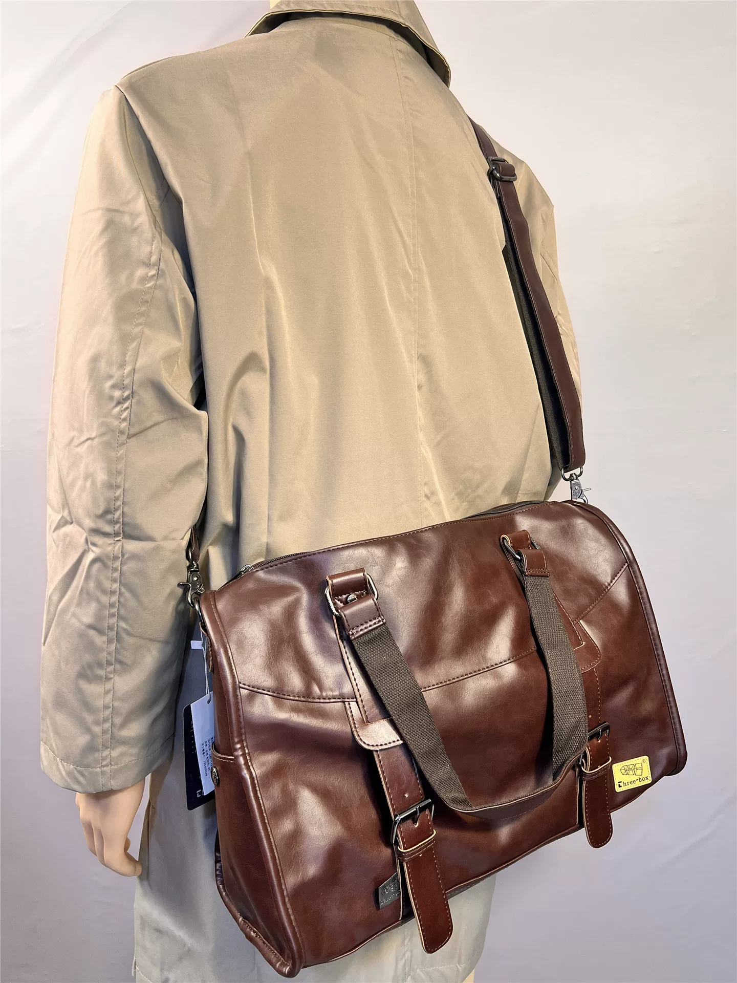 Túi xách nam ba ngăn dung tích lớn, túi đeo chéo nam công sở, túi du lịch ngắn ngày ngoài trời