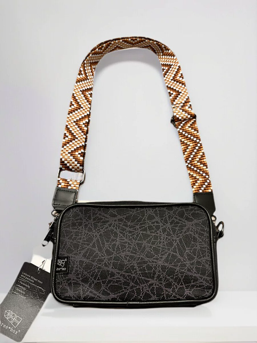 Túi đeo chéo nam thời trang ba ngăn, họa tiết đổi màu, kiểu dáng mới, balo nhỏ gọn, phong cách casual