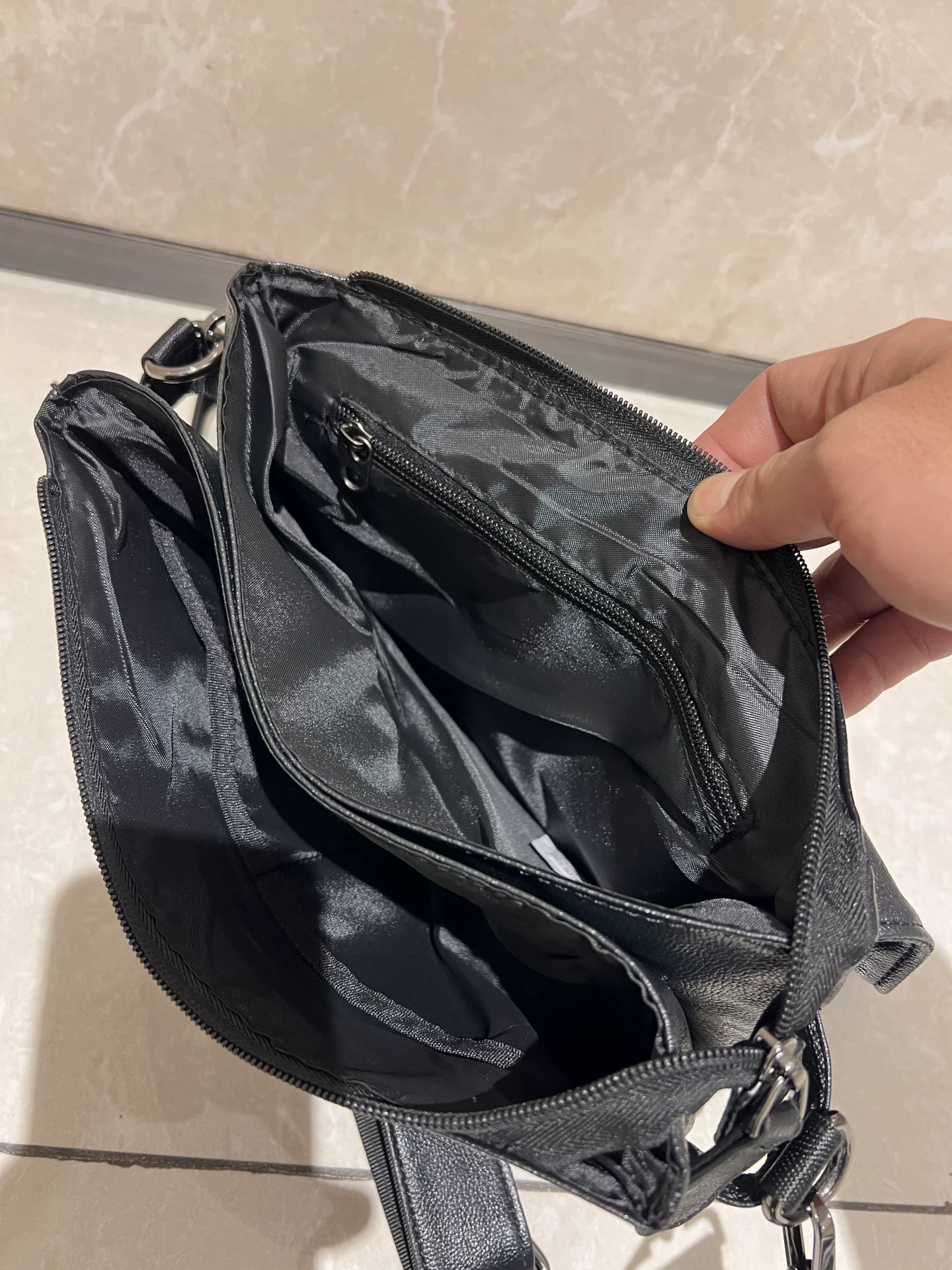 Túi đeo chéo nam da thật kiểu Hàn Quốc 2025, túi đeo vai thời trang công sở, túi cầm tay đa ngăn hợp thời trang, túi nữ