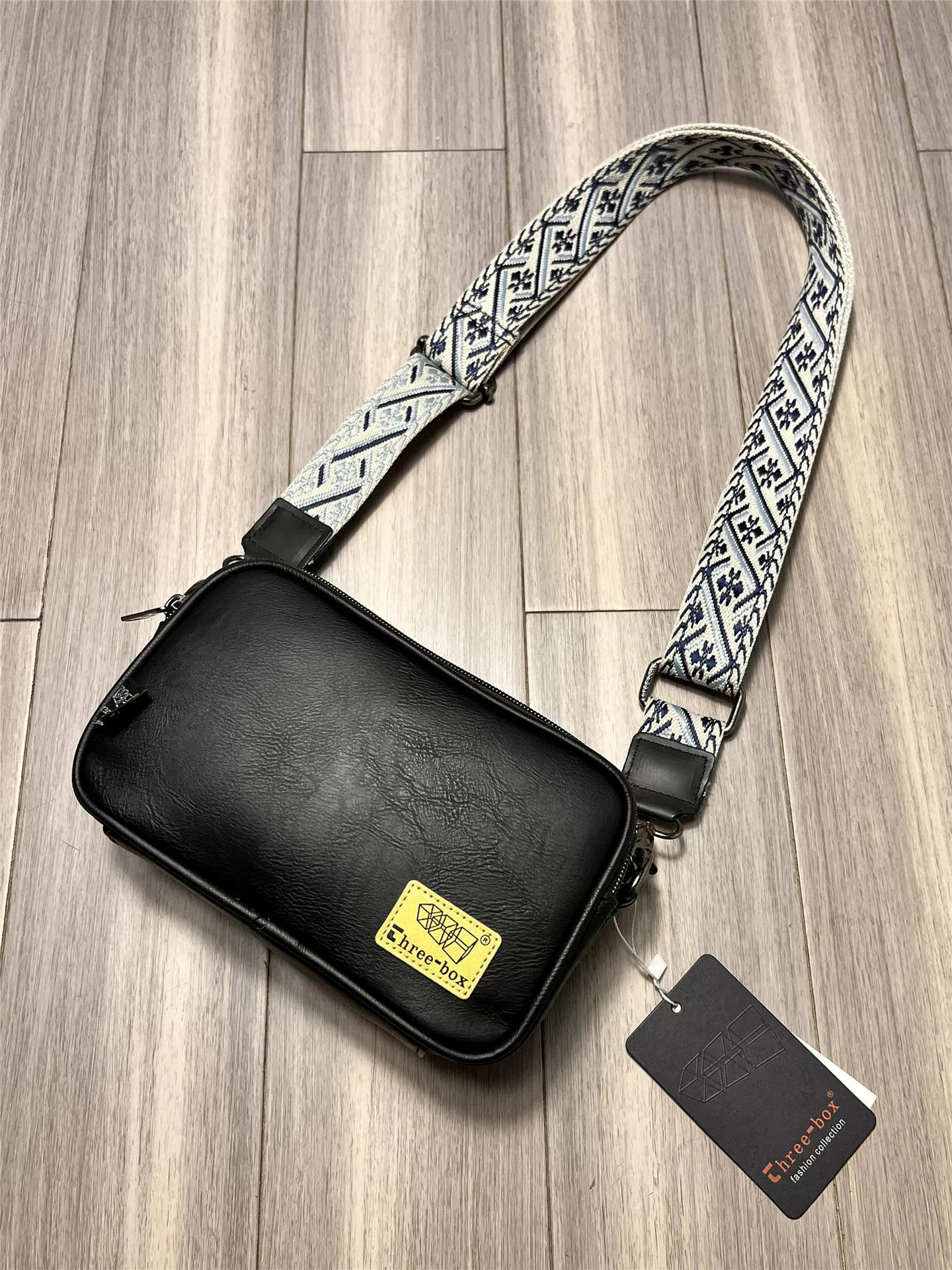 Túi đeo vai nam thời trang ba ngăn phong cách Nhật Bản, túi đeo chéo đa năng, chất liệu da thật, balo nhỏ gọn