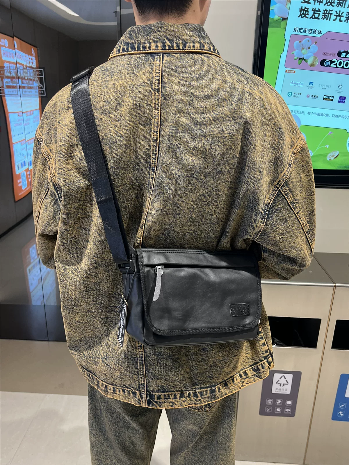 Túi đeo vai nam Howplay chất liệu da thật thông thường Túi xách nam Nhật Bản và Hàn Quốc ba lô thời trang có nắp lật túi đeo chéo thương hiệu hợp thời trang