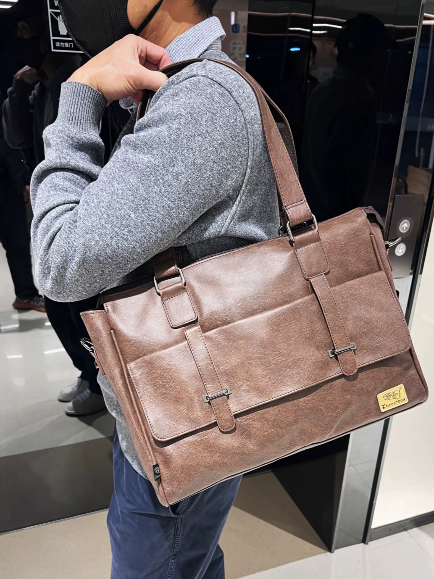 Túi tote dành cho giới trẻ 2026 dành cho nam giới, Túi xách công sở, Túi đeo chéo, Ba lô du lịch thông thường, Cặp đựng máy tính 16inch