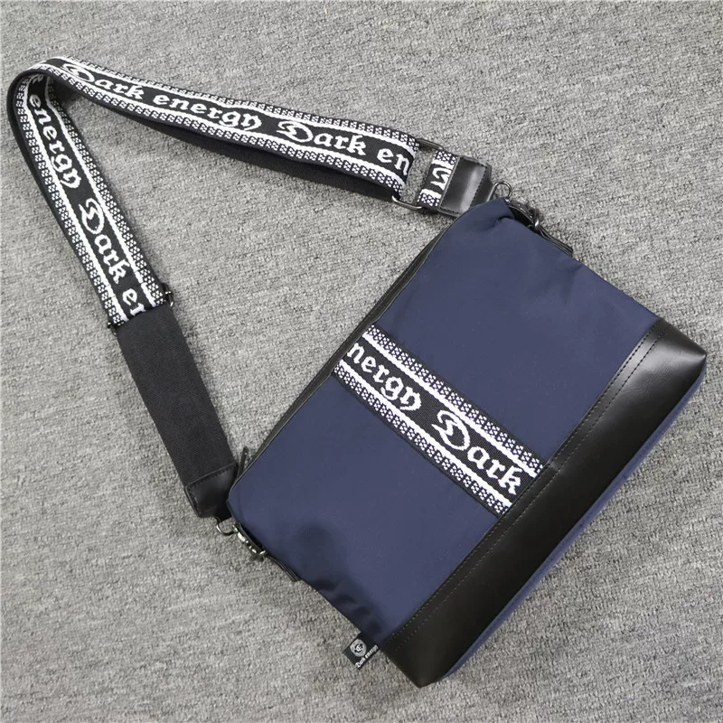 Dark Energy Thời trang Túi đeo vai nam bằng nylon chống thấm nước Túi đeo chéo dệt sọc đơn giản Ba lô ly hợp đơn giản